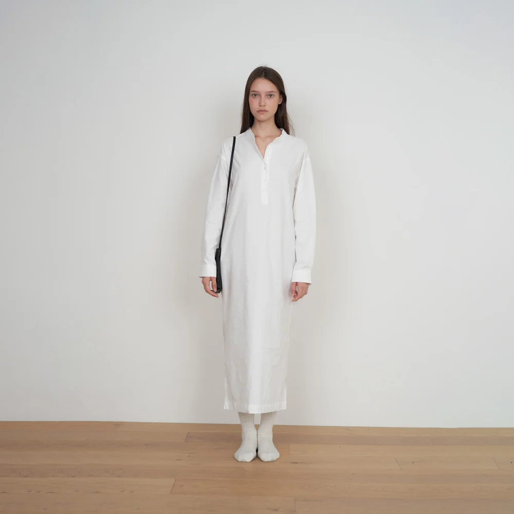 Cotton Classic Shirt Dress (White)