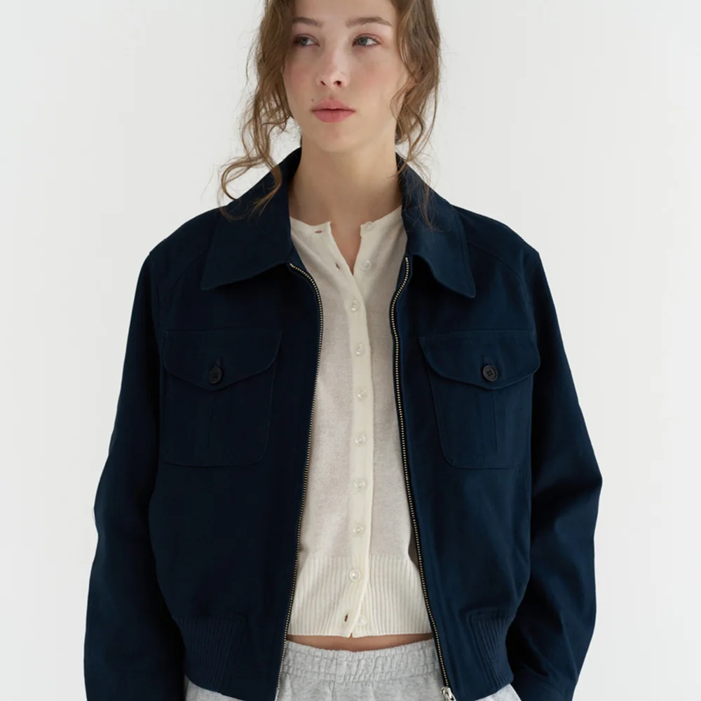 COTTON MOTOR JUMPER / NAVY