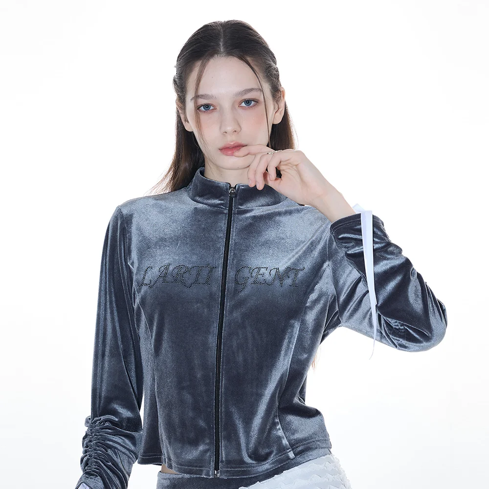 L14 VELVET ZIP-UP(CHARCOAL)