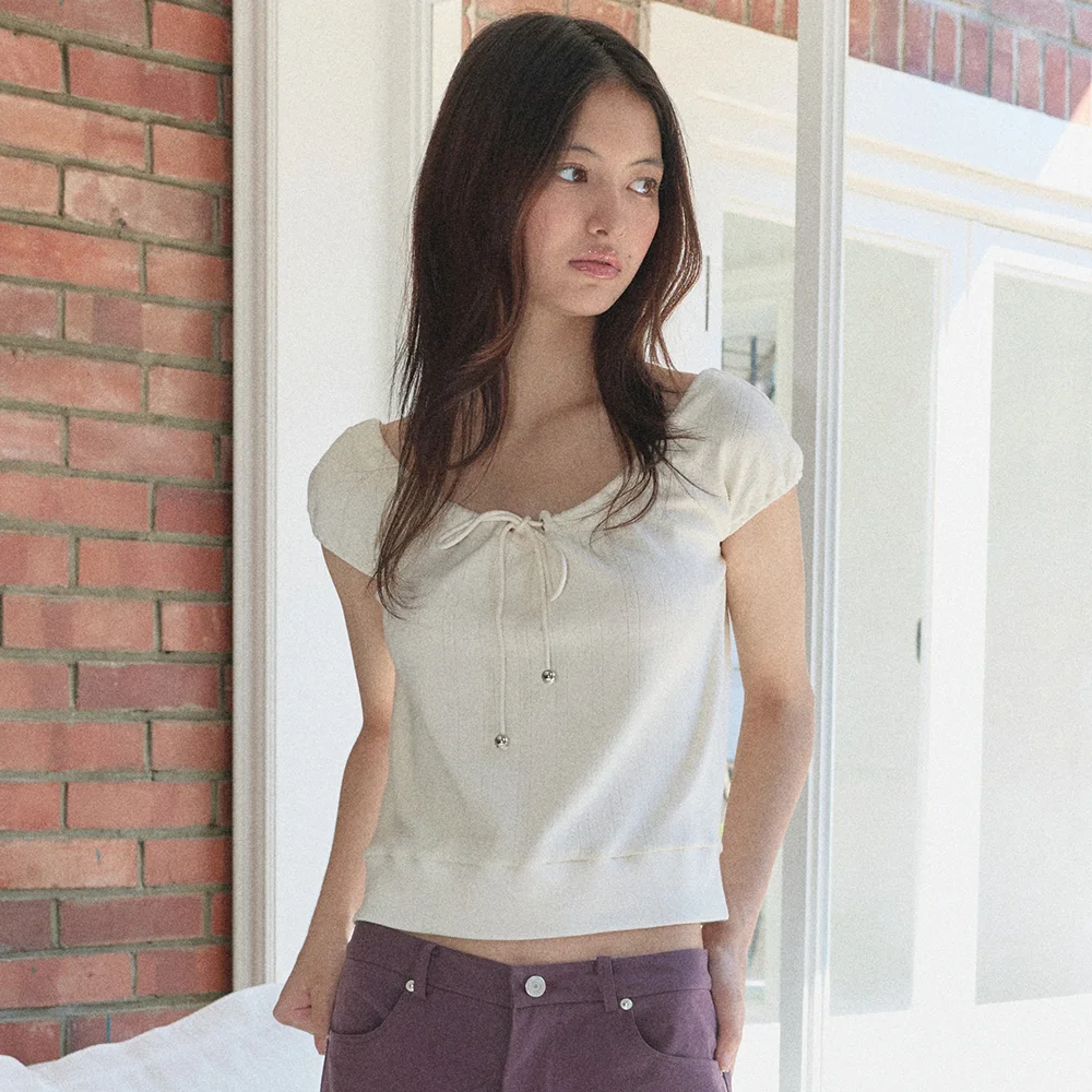 STRAP OFF-SHOULDER TOP (CREAM)