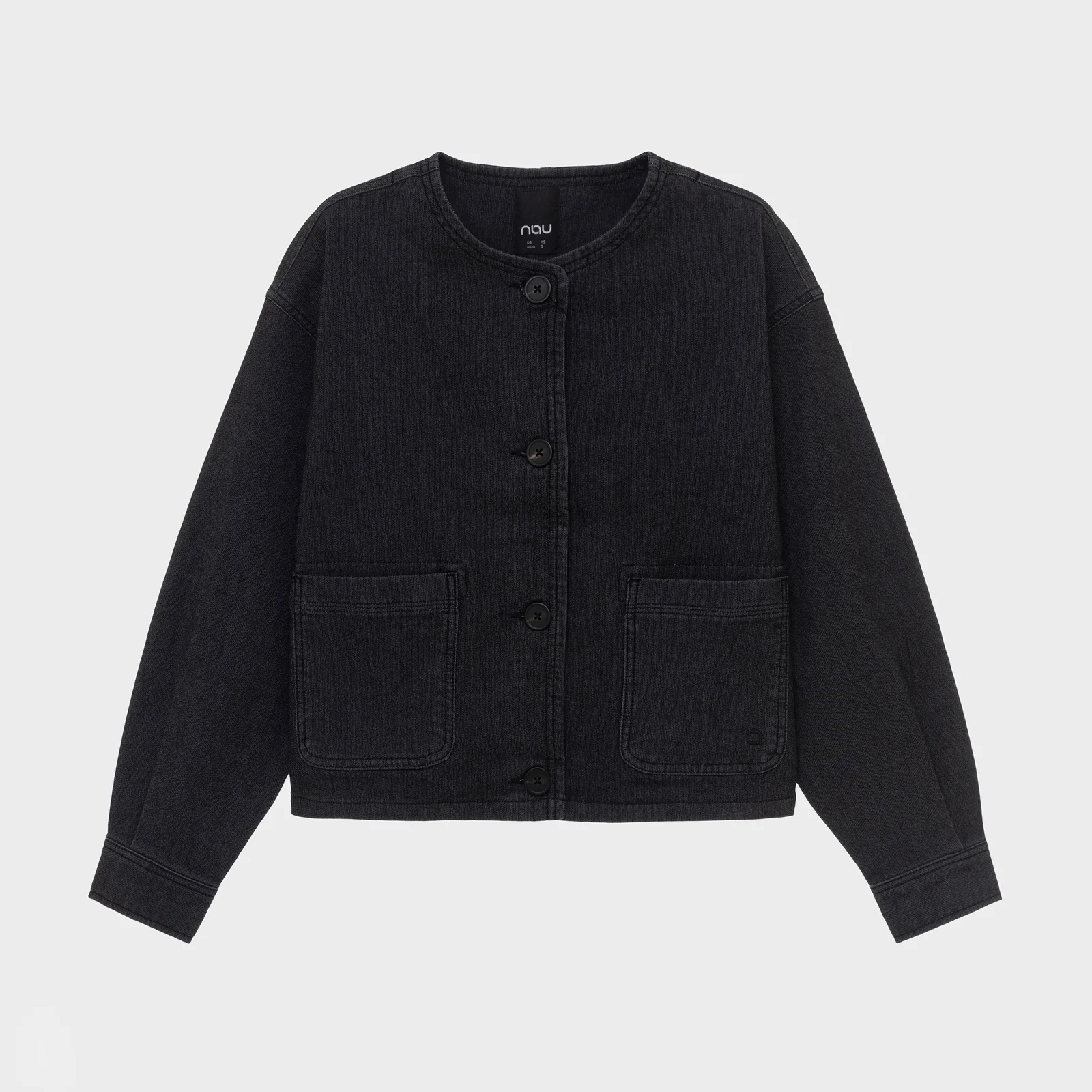 W 牛仔 漸層 外套 Black