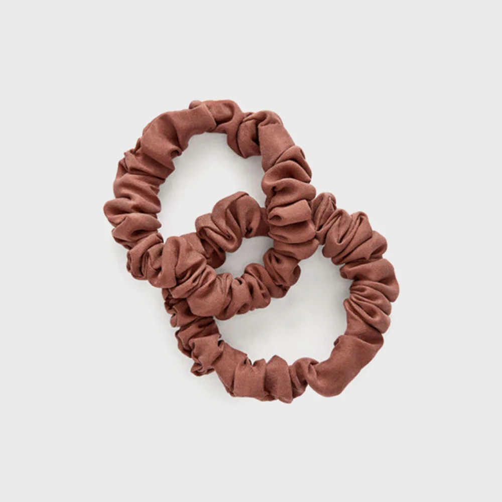 (W) 真絲 髮圈 2個 套裝 (1285143-002) (Red medium dusty)