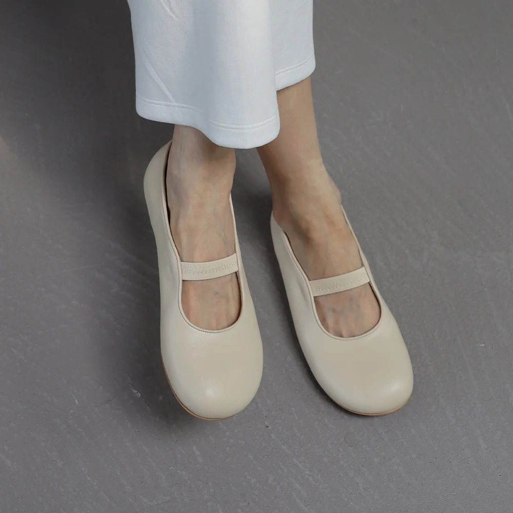 Elastic Mary Jane Flat_26523_ivory