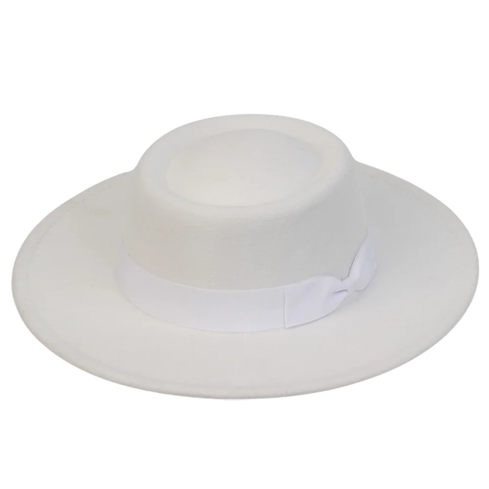 Wool White Ribbon Long Fedora 軟呢帽