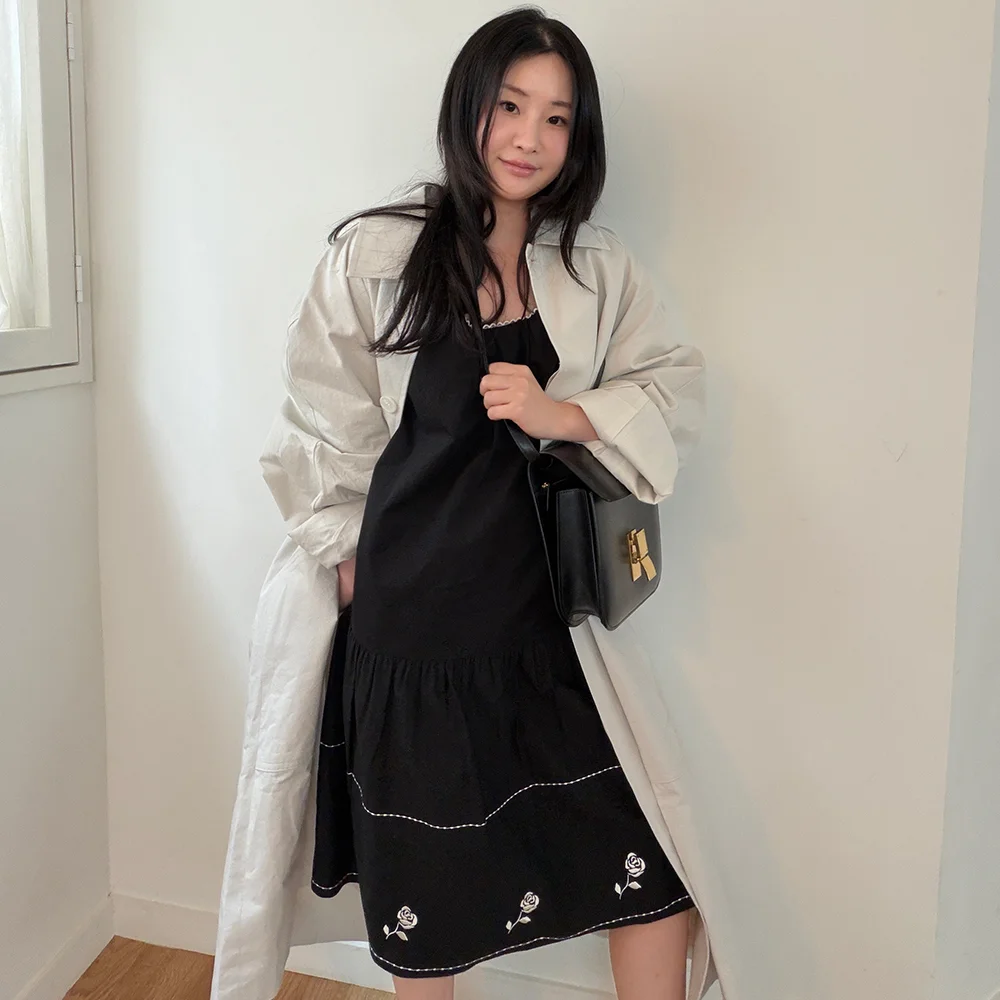 Flower Tiered Onepiece (Black)