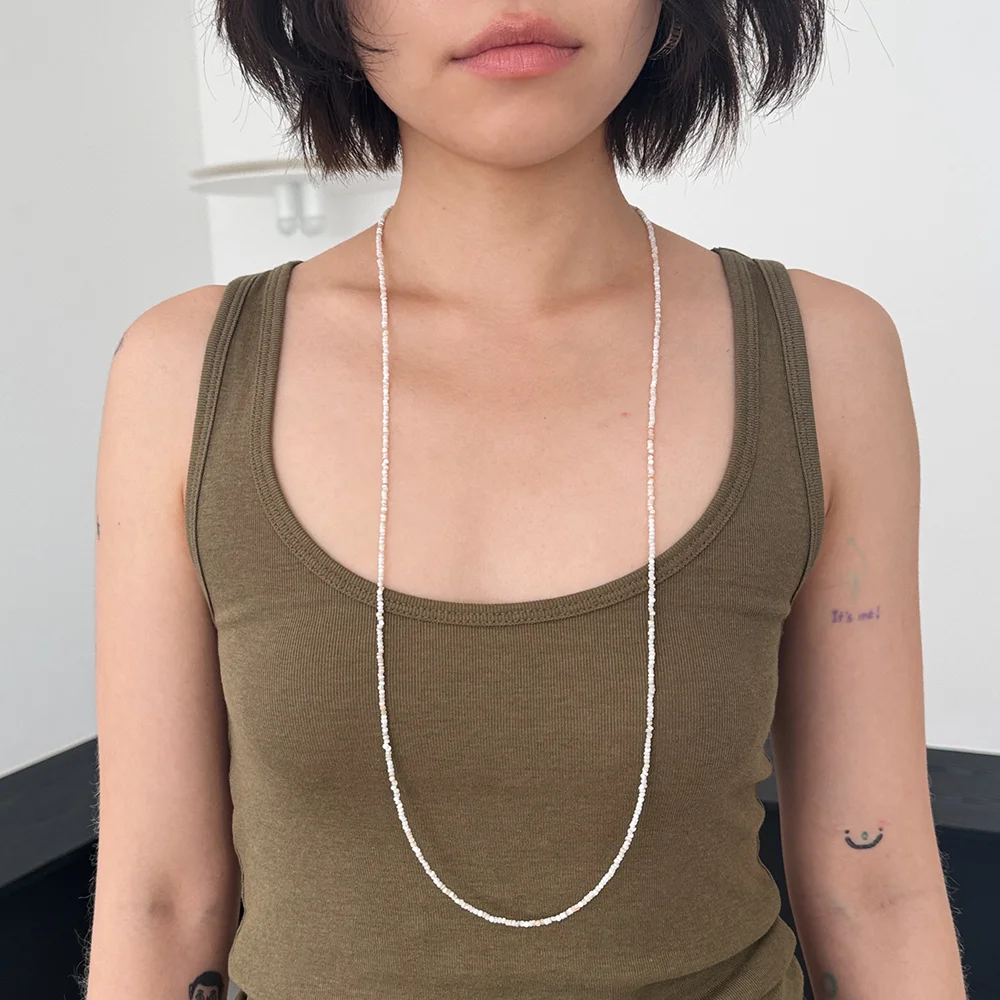 Nacre Tiny Beads Opera Necklace