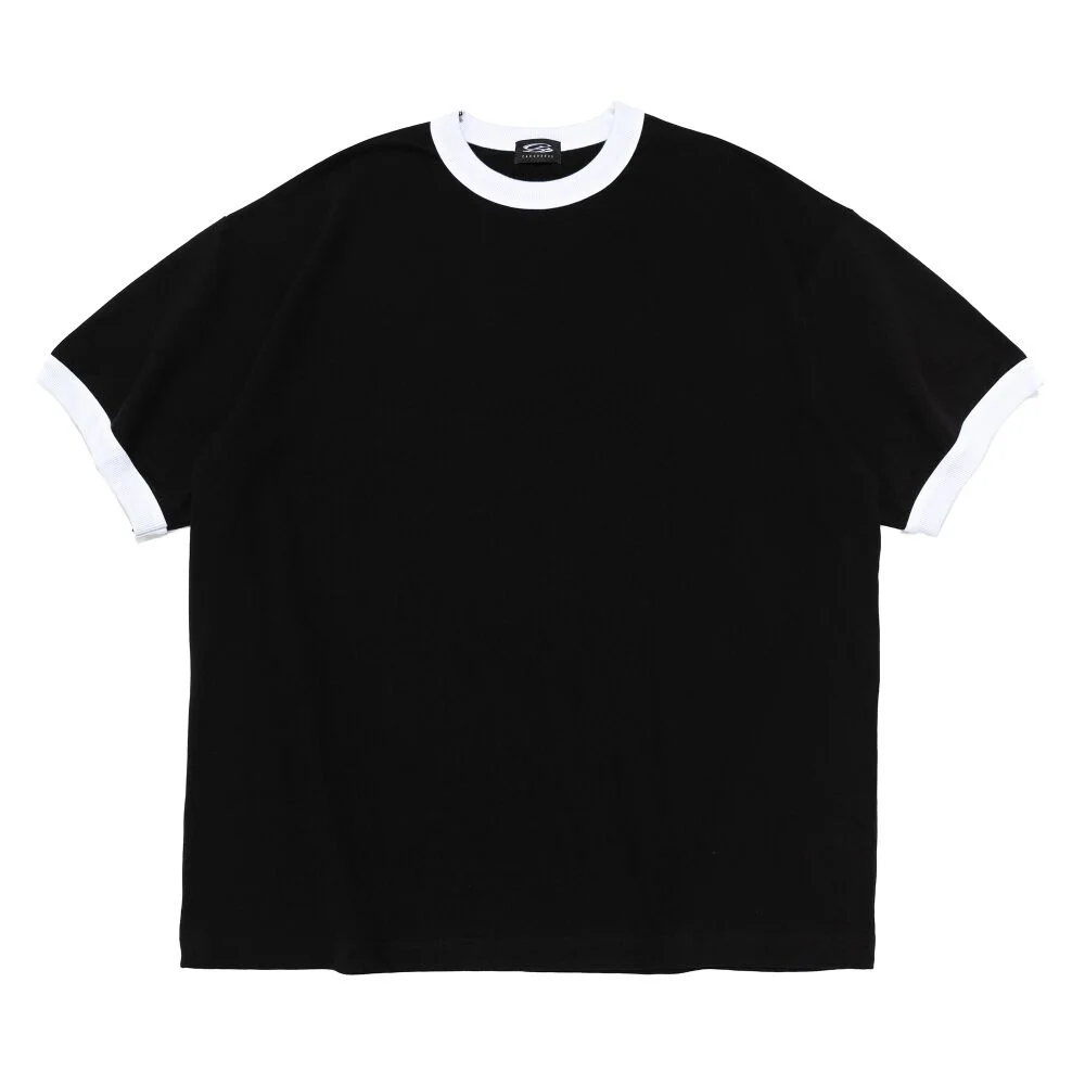 WASHED OVERSIZED RINGER T-SHIRT (BLACK)