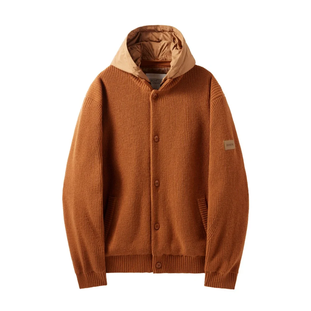 HOOD DETACHABLE HYBRID CARDIGAN - ORANGE (P244UCD403)
