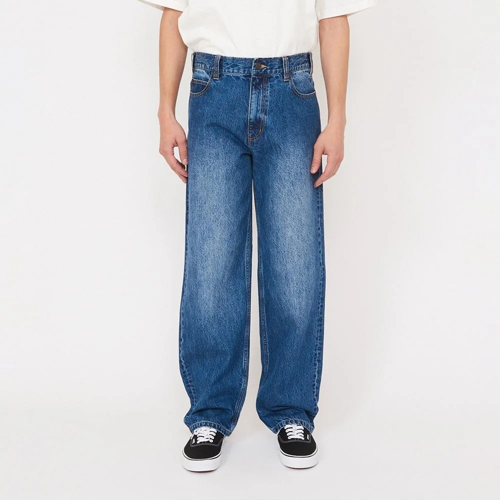 KAIHARA DENIM 5口袋 寬鬆 褲子 Medium Blue