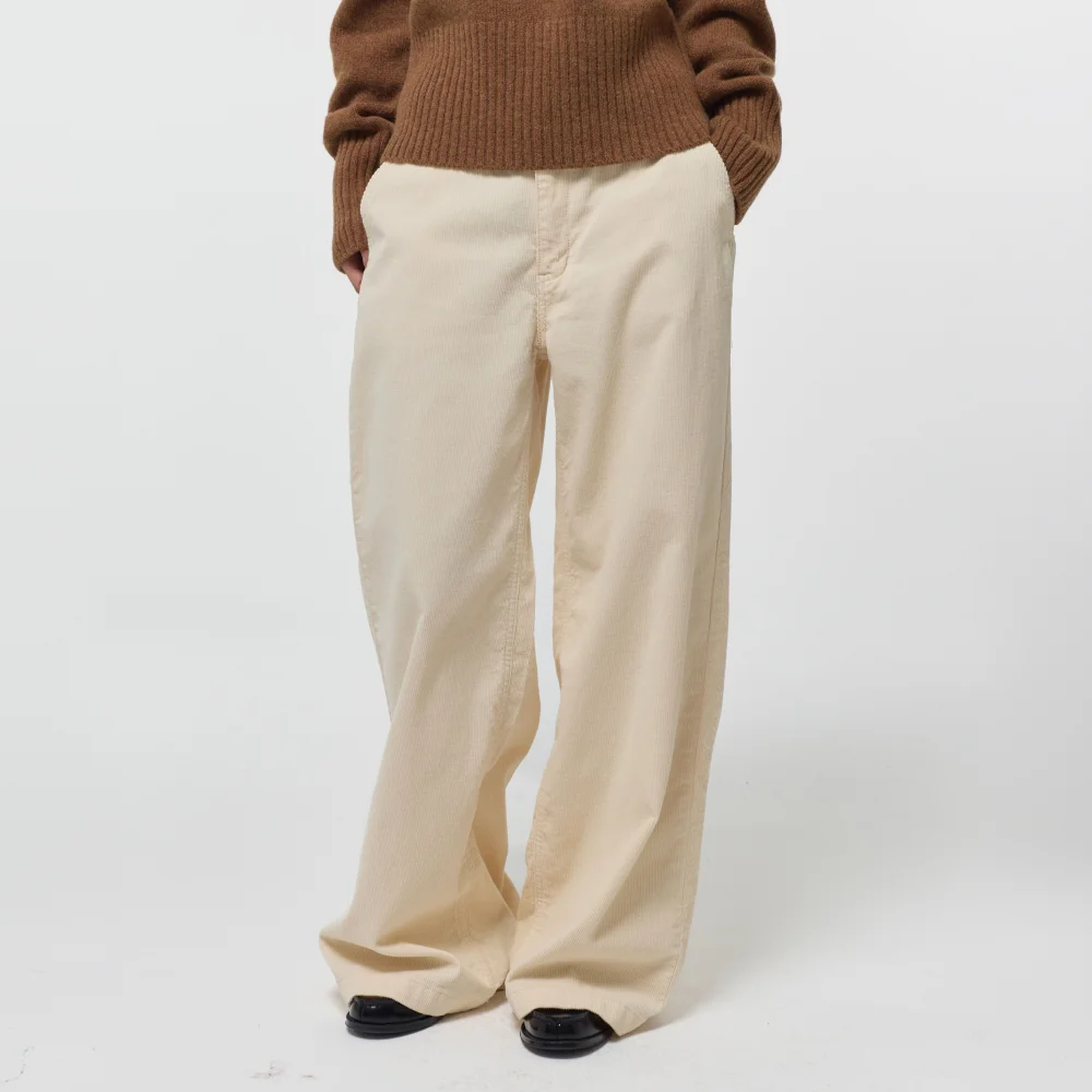 RELAXED FIT CORDUROY PANTS / ECRU