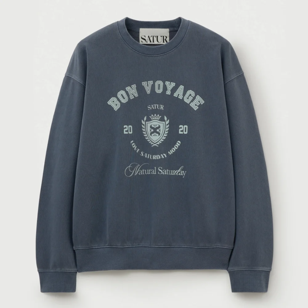 Bon Voyage 染色 衛衣 海軍藍