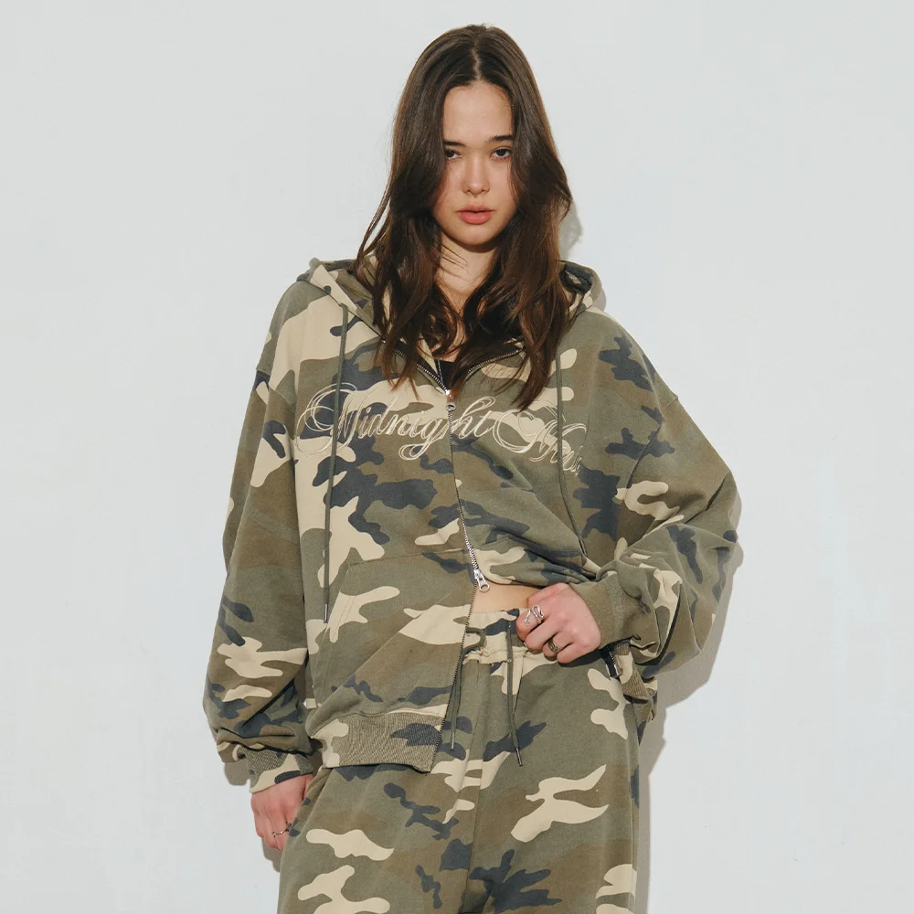 lg camo hood zip up (beige)