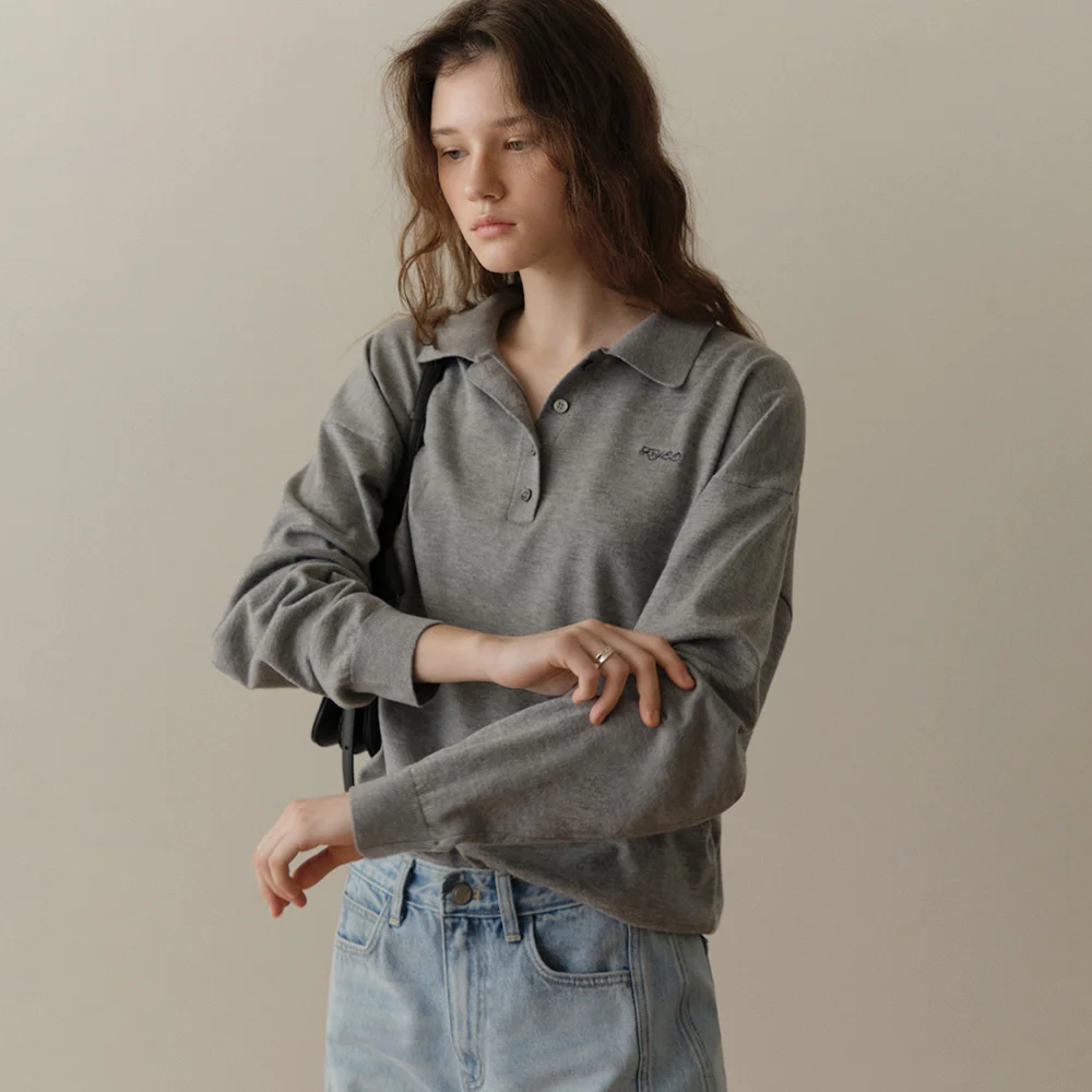 Aube Soft Collar Knit (Gray)