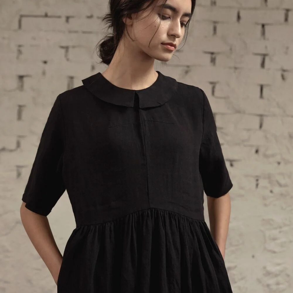 Balloon Linen Dresses - 3color