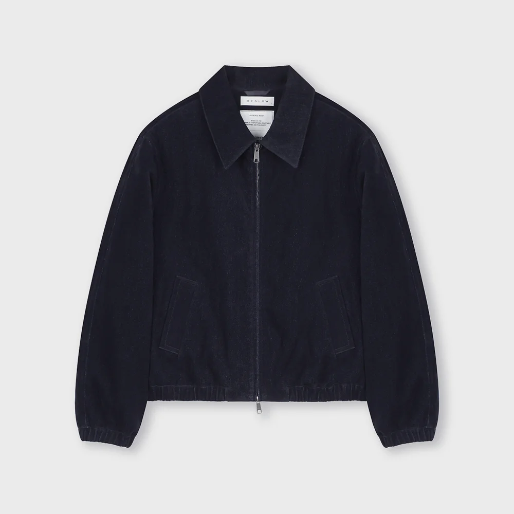 VELVET DENIM PADDED BLOUSON INDIGO
