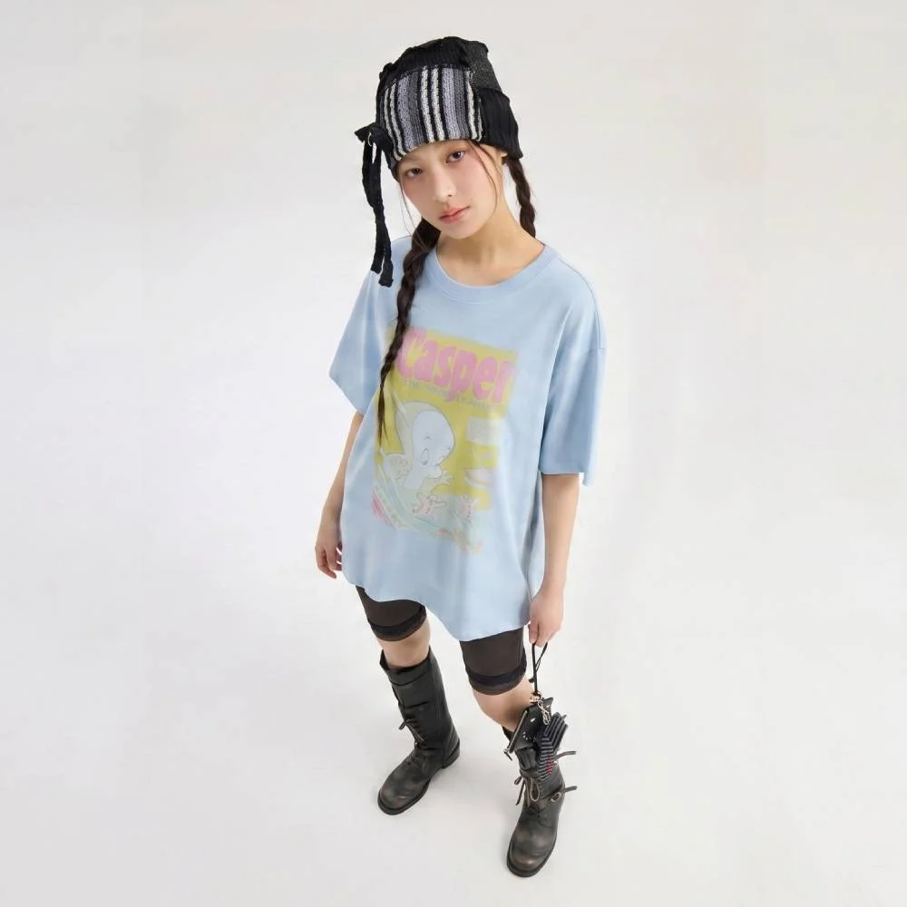 Casper Graphic Loose Fit Short Sleeve T-Shirt (light blue) LATAX26900BUL