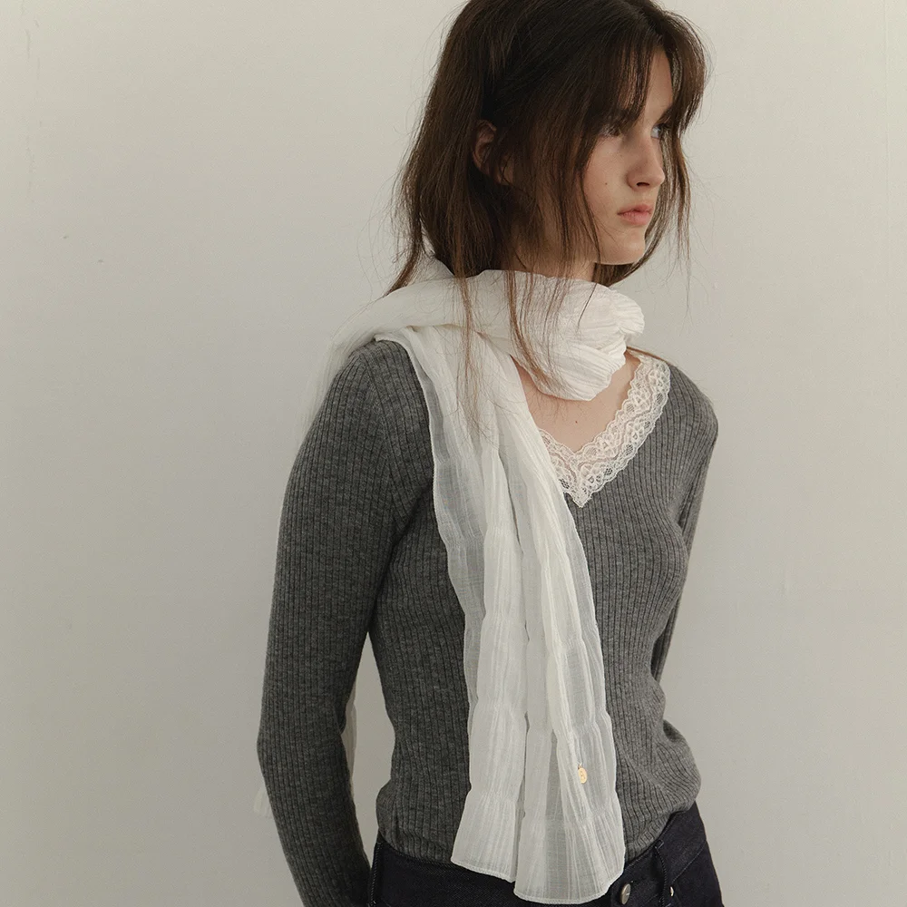Flow sheer scarf_ivory