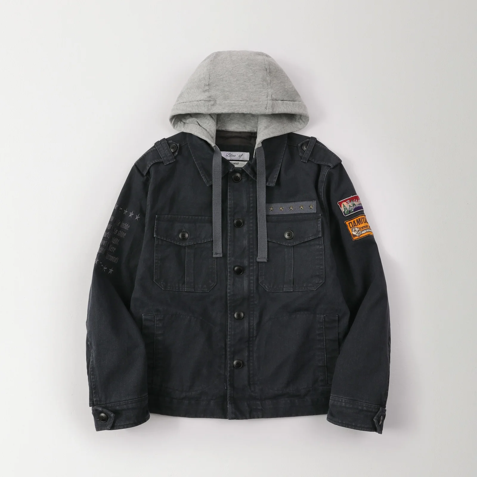 Bluesf vintage washed hoodie jacket_CH