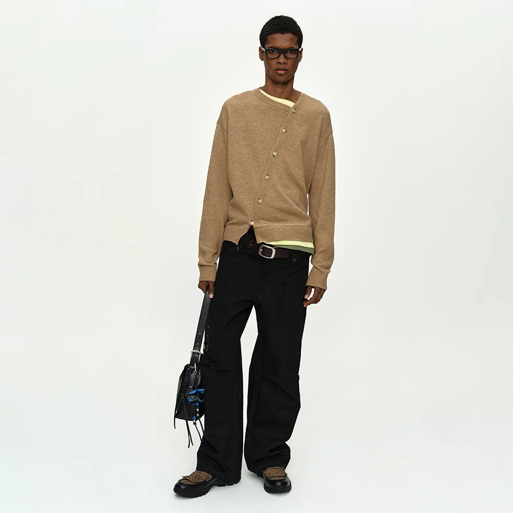 LAYERED CARDIGAN atb1411m(CAMEL)