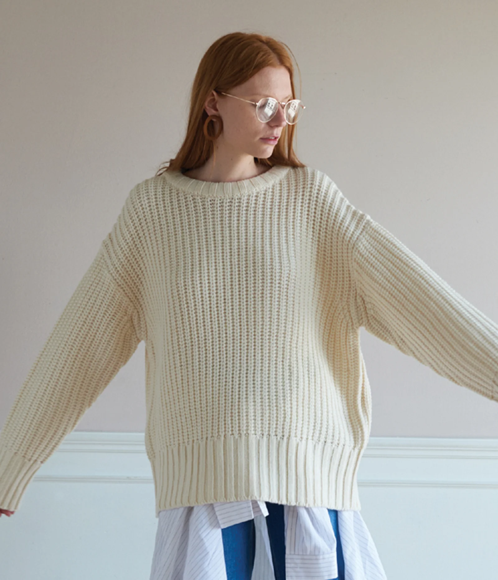 Chunk-knit pullover