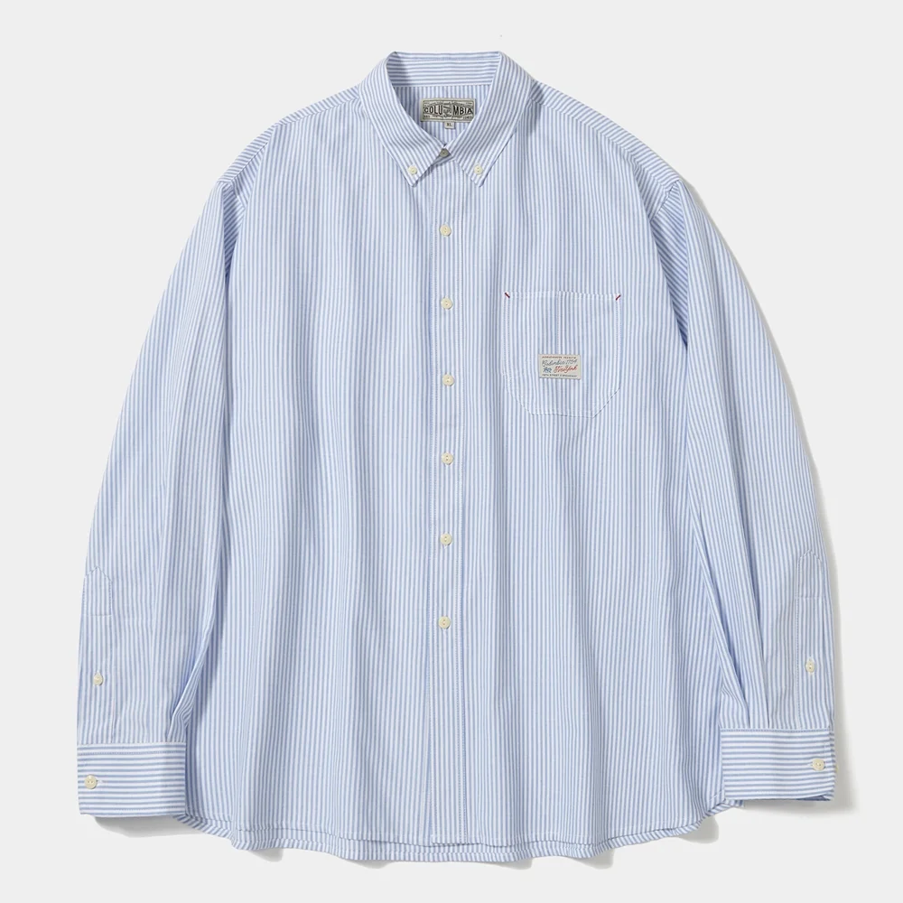 SL-LABEL ONE POCKET OXFORD SHIRTS_BLUE STRIPE