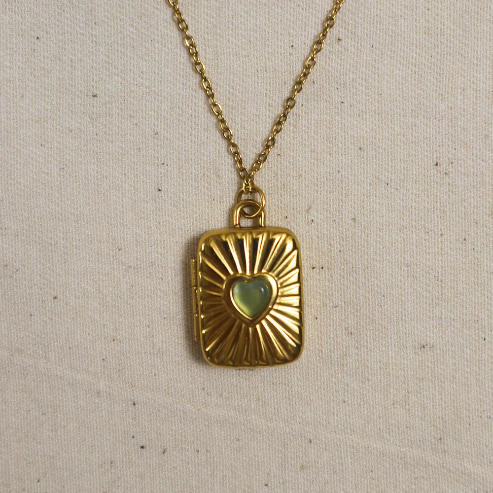 Love box 18k necklace_green