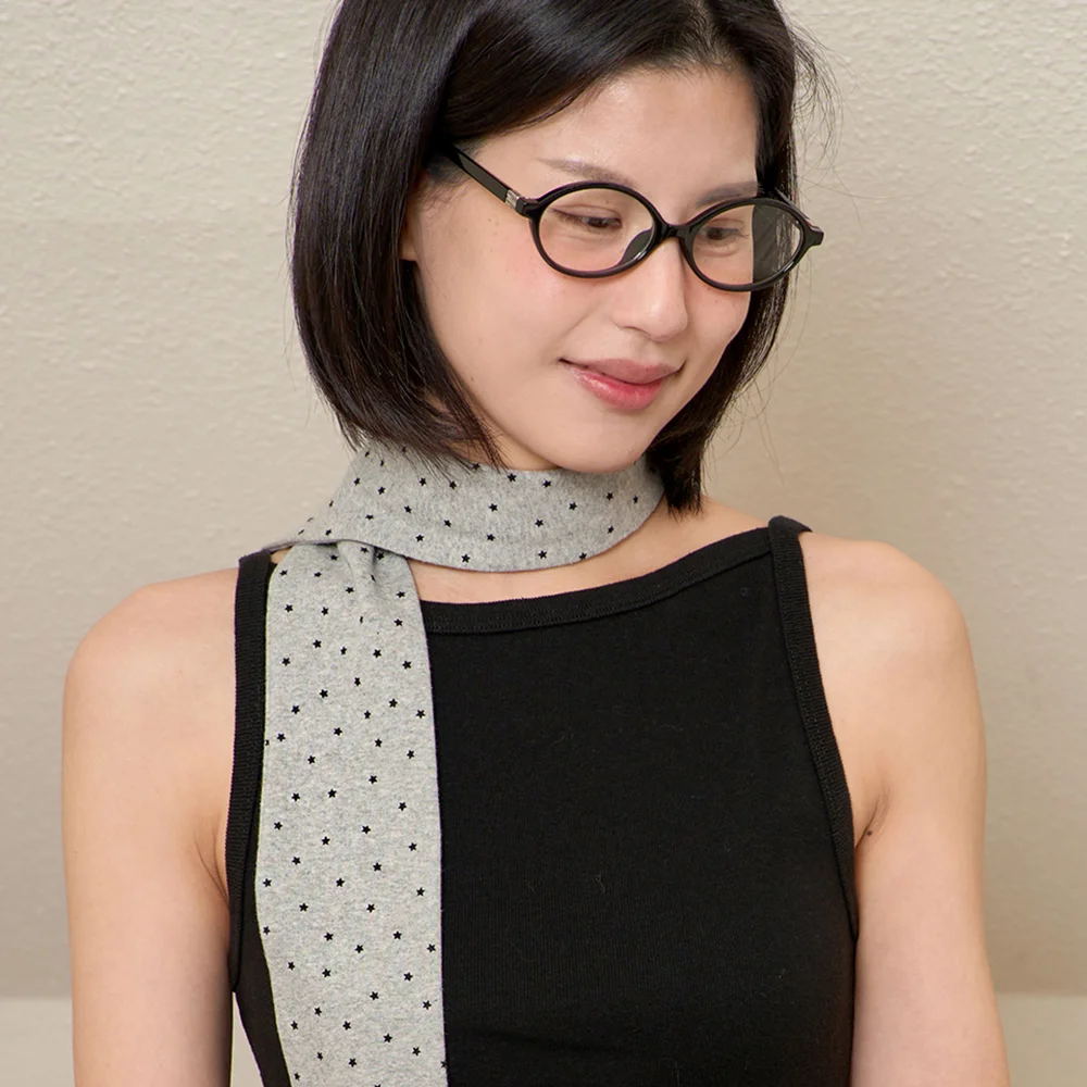 mini star cotton scarf - grey