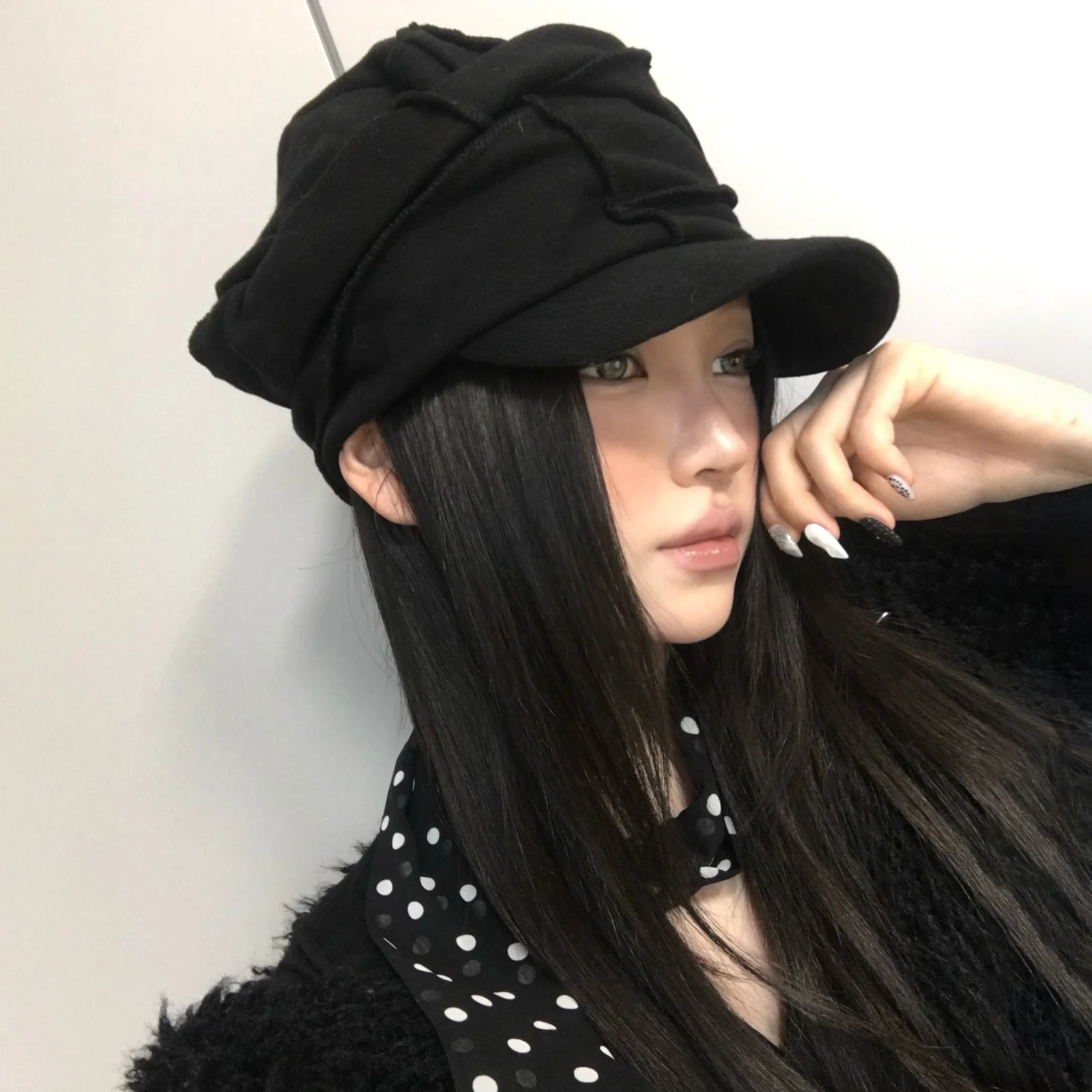Soi Draped Cap (FL-743_Black)