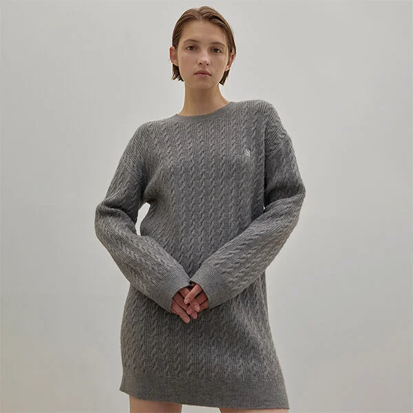 JANE CABLE LOOSE FIT KNIT DRESS (OP-6110)