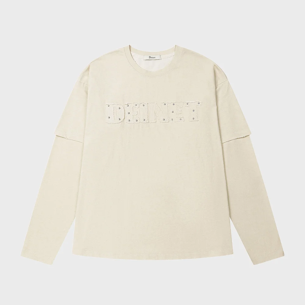 APPLIQUE LAYERED T-SHIRT IN IVORY
