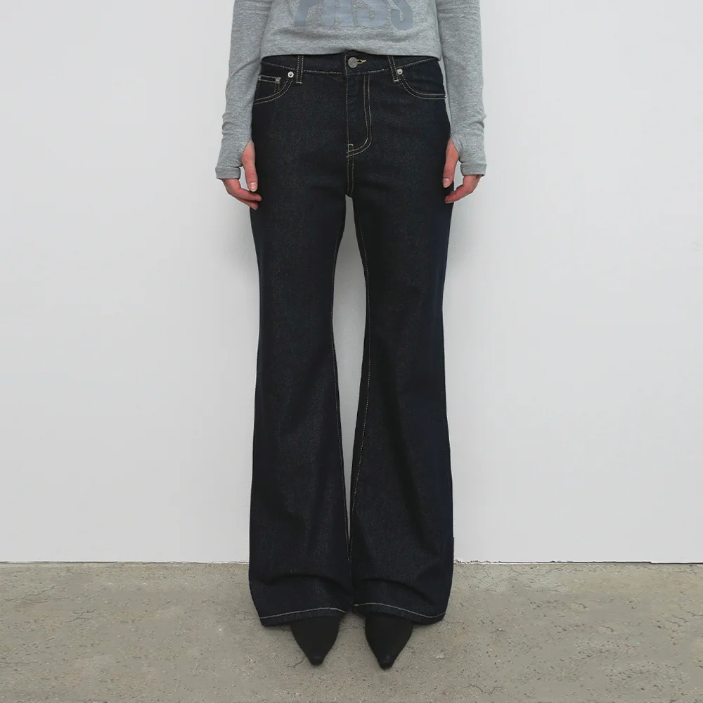 BOOTCUT RAW DENIM PANTS_DEEP BLUE