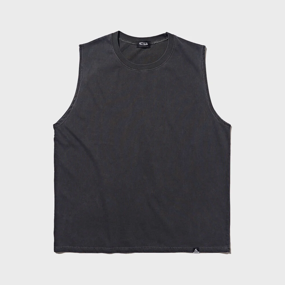 PIGMENT PLAIN SLEEVELESS SHIRT (CHARCOAL)