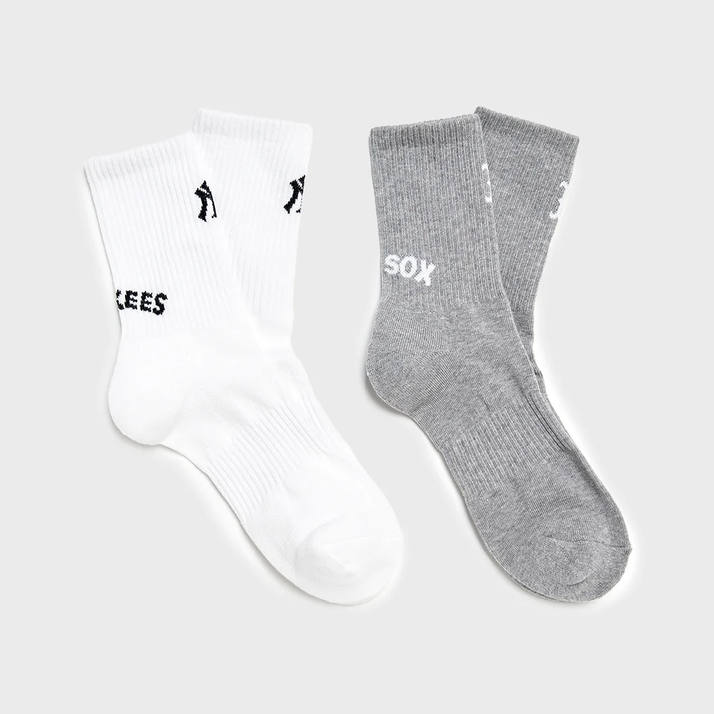 運動風 長筒 襪 2雙套裝 MLB (Melange Grey)