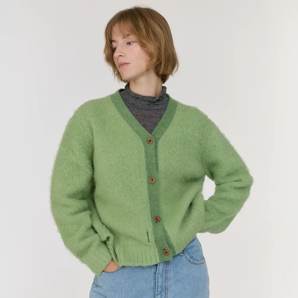 Paul hairy Cardigan (Light Green)