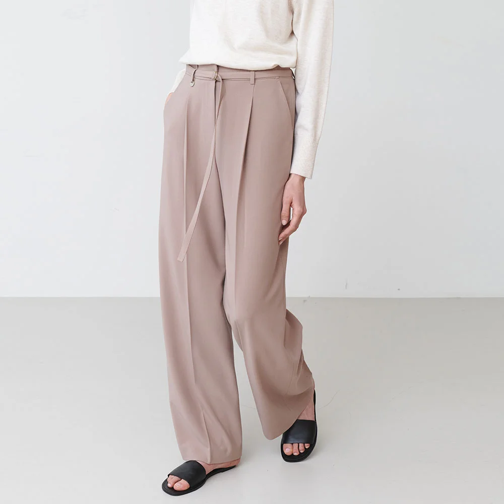 Belted Wide Tuck Pants SW5SL147_2color