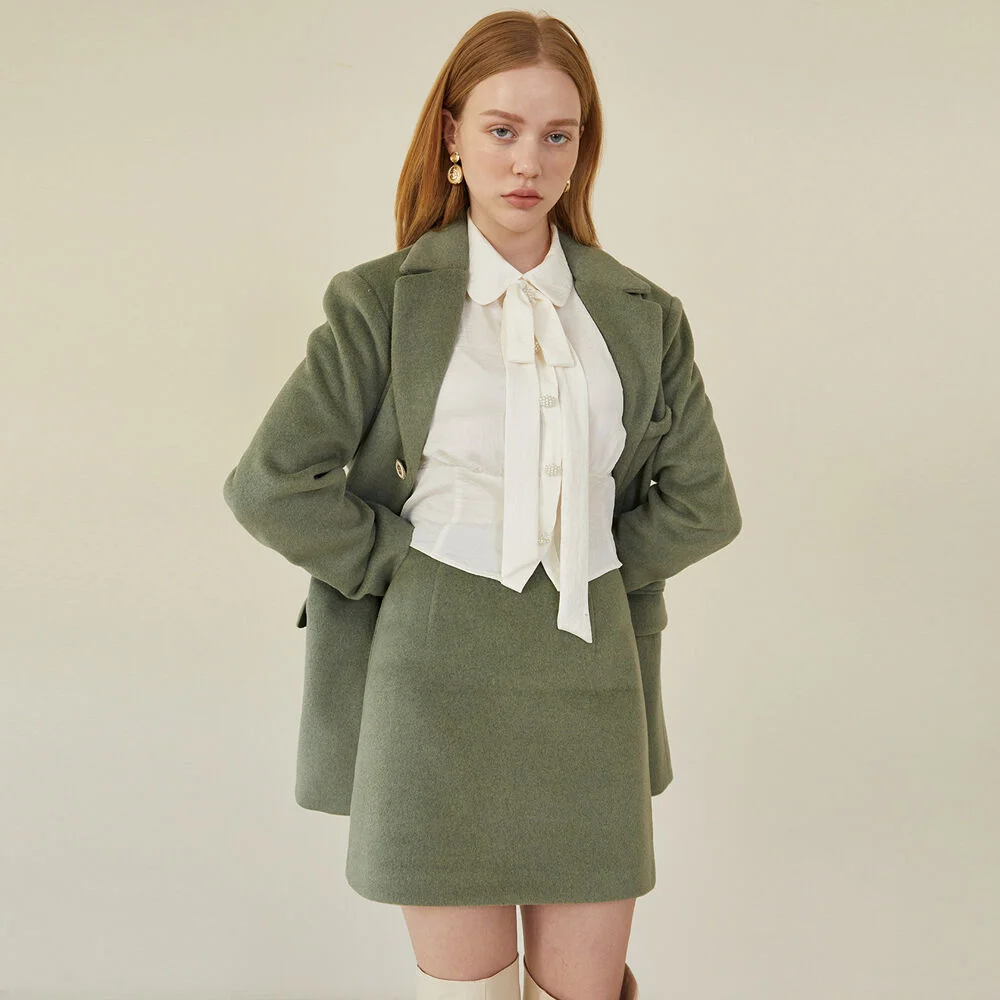 MODERN DART MINI SKIRT (EMERALD GREEN)