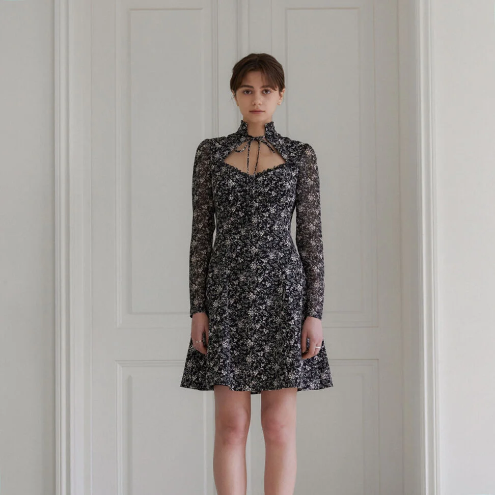 Floral Cut-out Mini Dress
