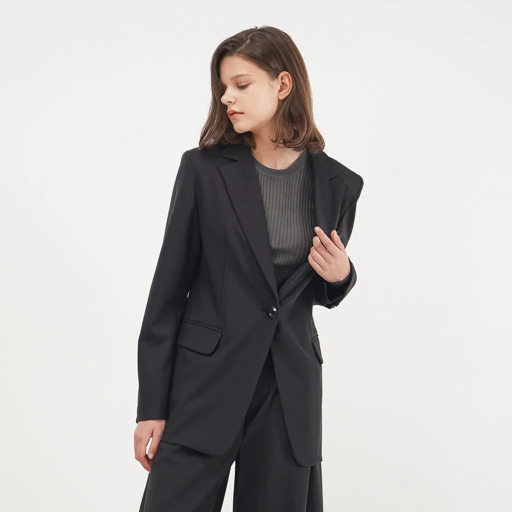 Single Button Tailored Jacket_Black