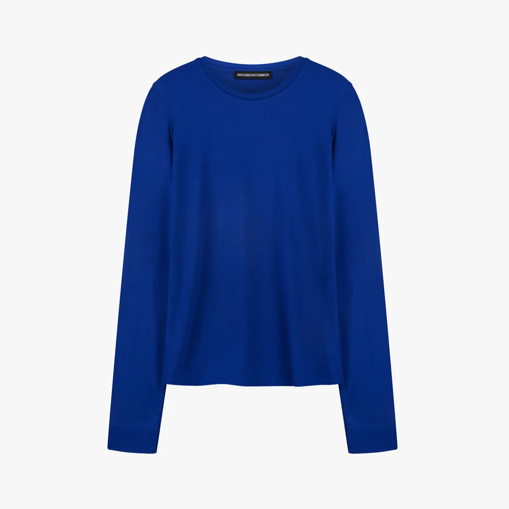 Silky Touch Slim Long Sleeve (Blue)