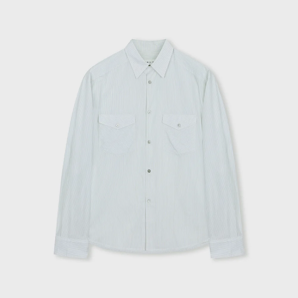 STRIPE OFFICER SHIRT GREEN STRIPE