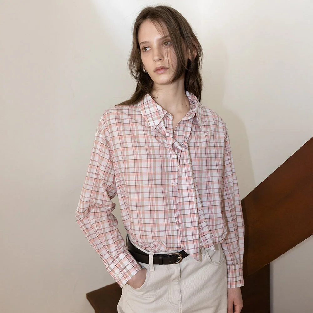 Check Tie Detail Shirt SW6SB630_2color