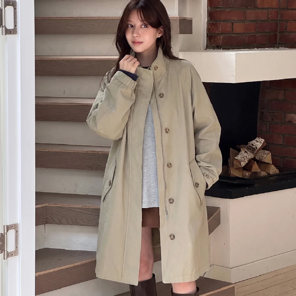High Neck Utility Jacket _Khaki
