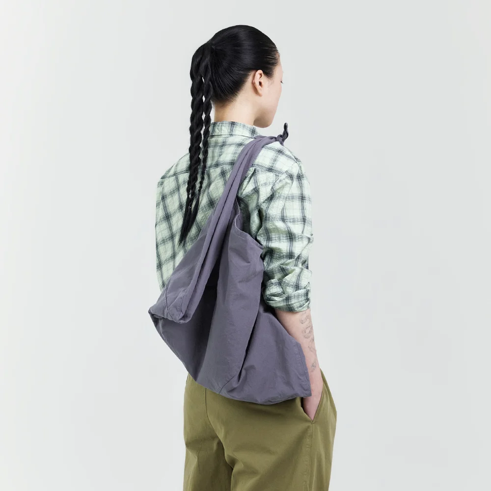 GARMENT DYED 2 WAY STRAP TOTE BAG (LARGE) SLATE GREY
