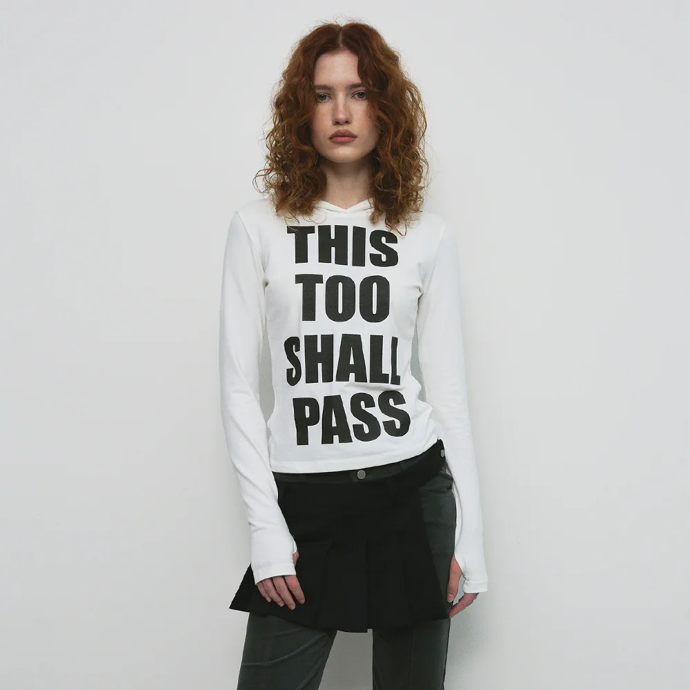 LETTERING HOOD T-SHIRT_WHITE