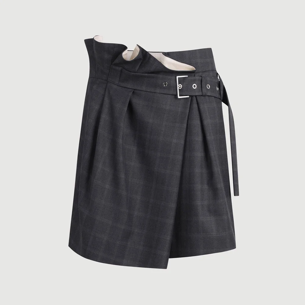 Obi Point Check Mini Skirt (grey) LFKAM25850GYX