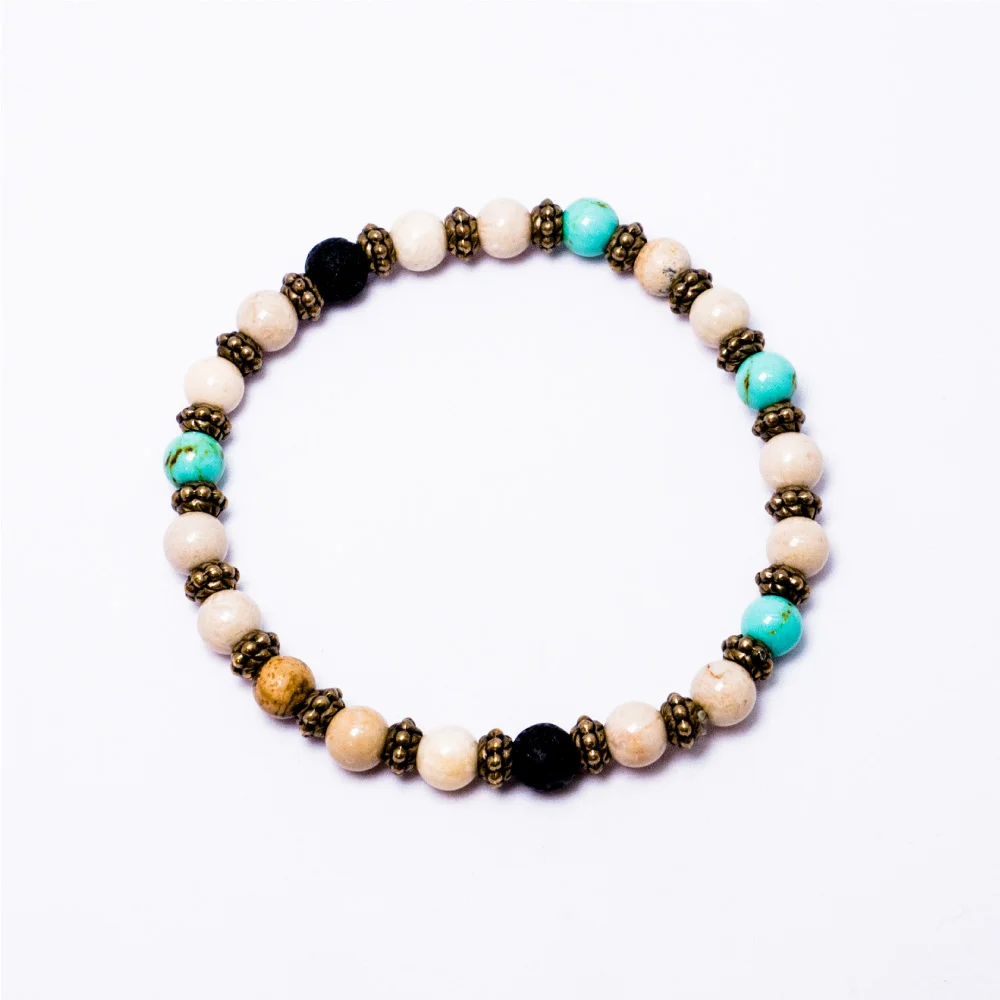 HR 303B_Gemstone Beads Bracelet (Blue)