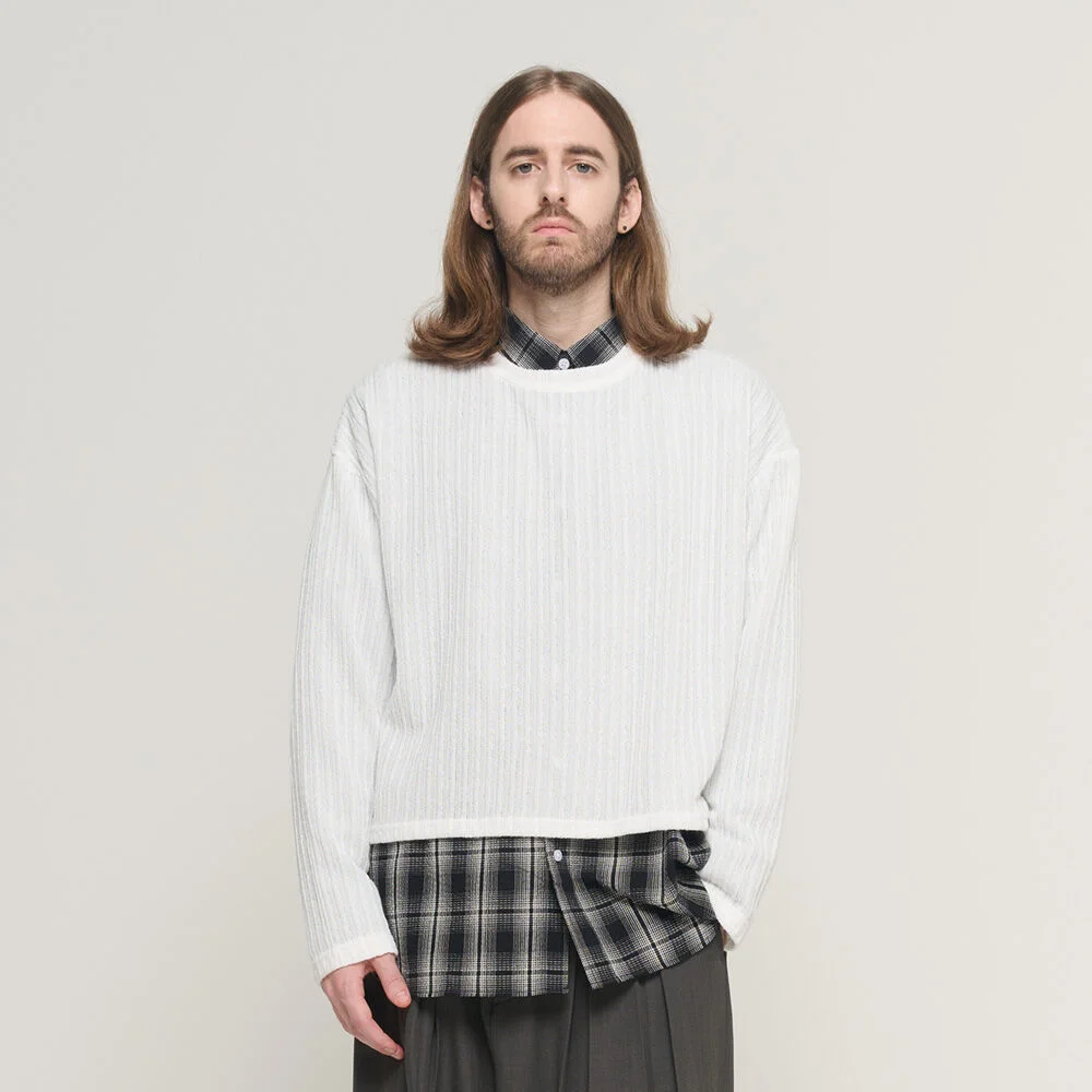 CB RIBBED ROUND CROP OVER KNIT (IVORY)