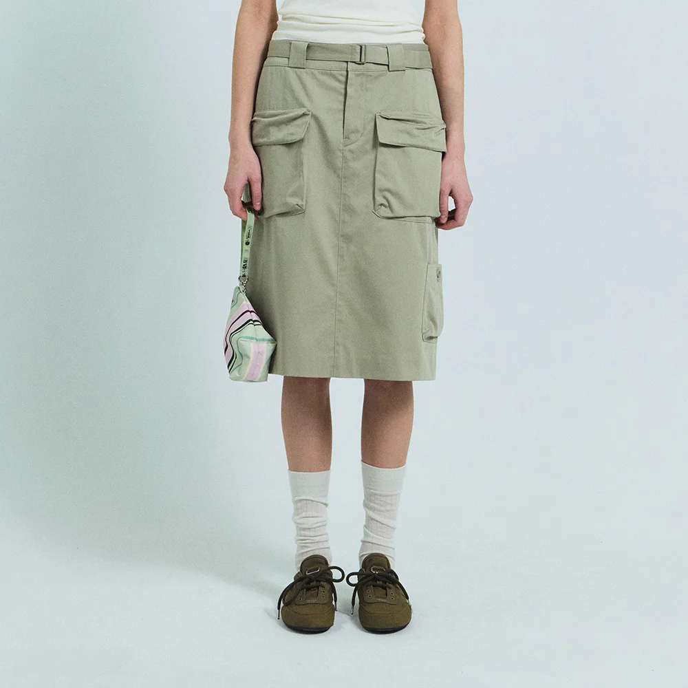 BETTY CARGO MIDI SKIRT (BEIGE)