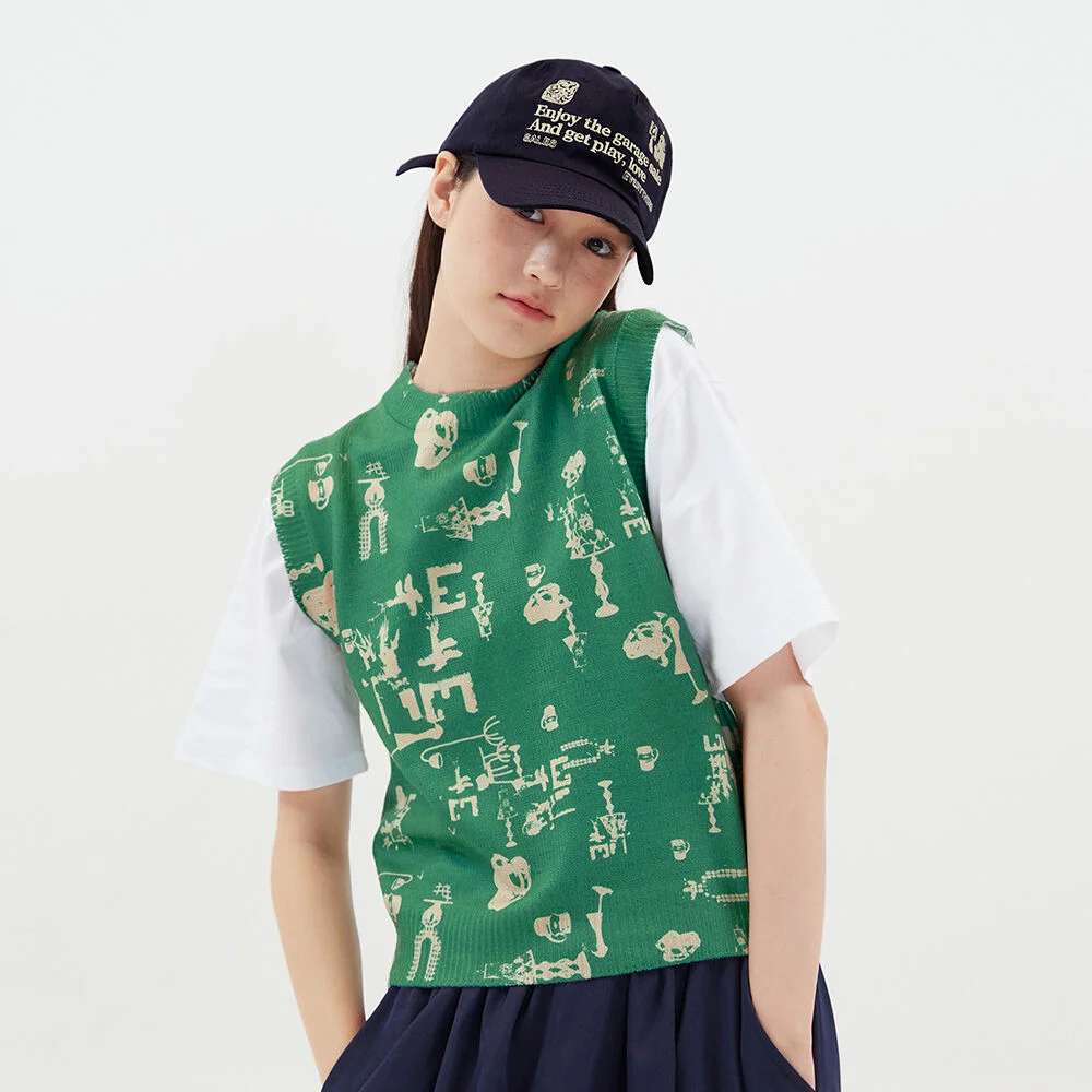 PRINT KNIT VEST