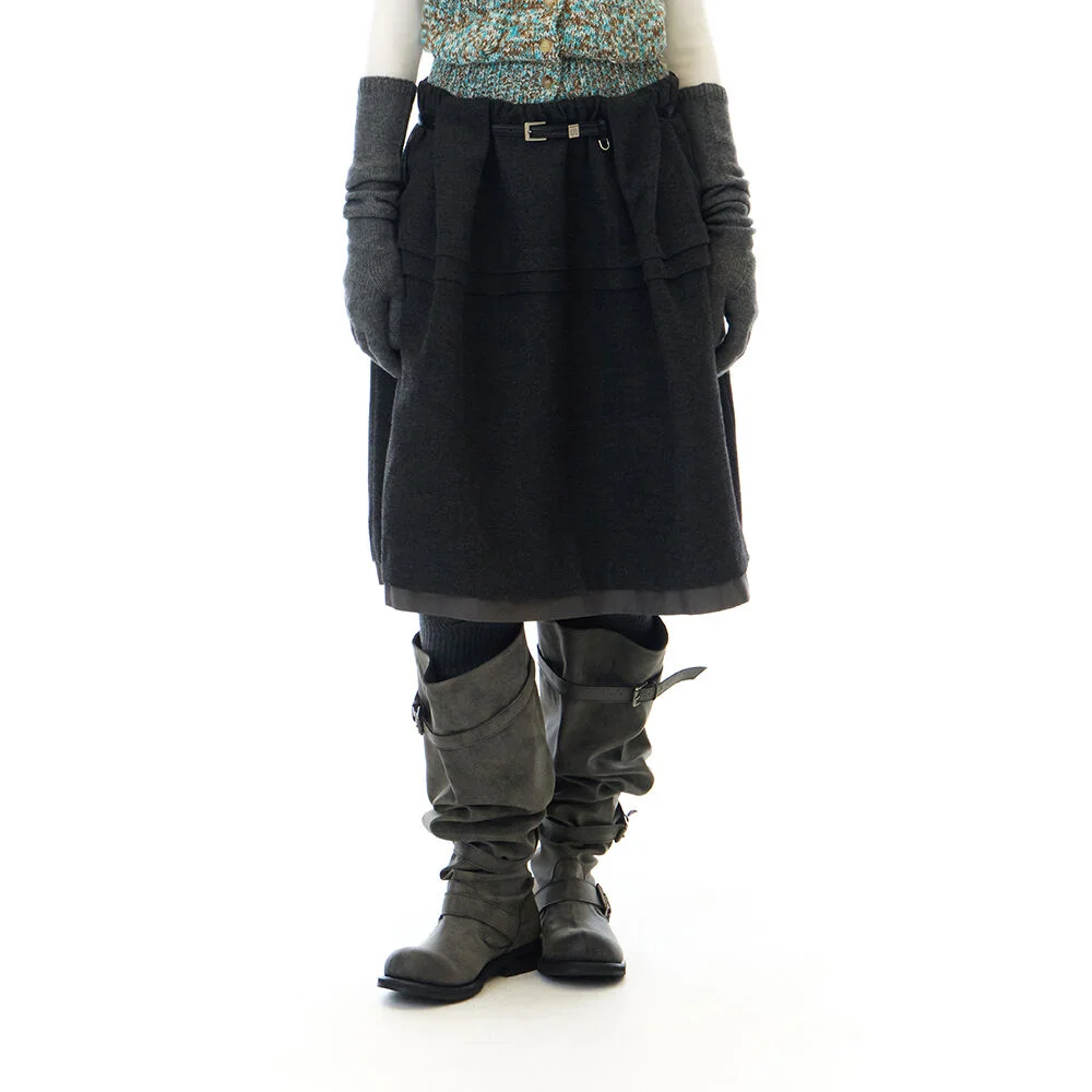 SERAPH MIDI SKIRT (DARK GRAY)